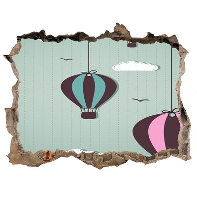 Hole in the wall sticker Balloons in the sky
