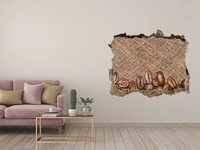 Hole in the wall sticker Coffee in a ruined wall