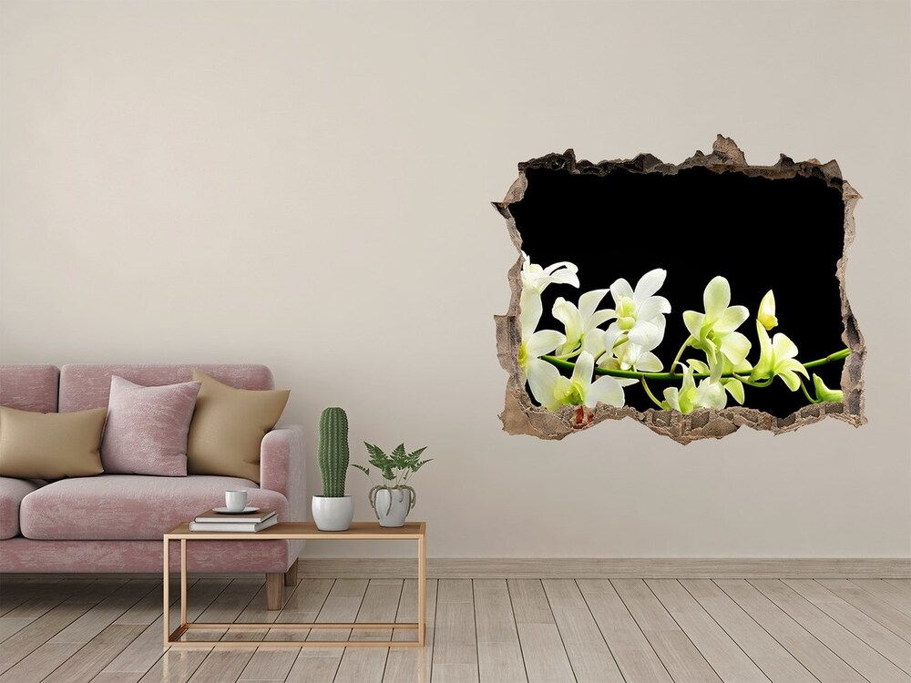 3D wall hole wallpaper Orchid