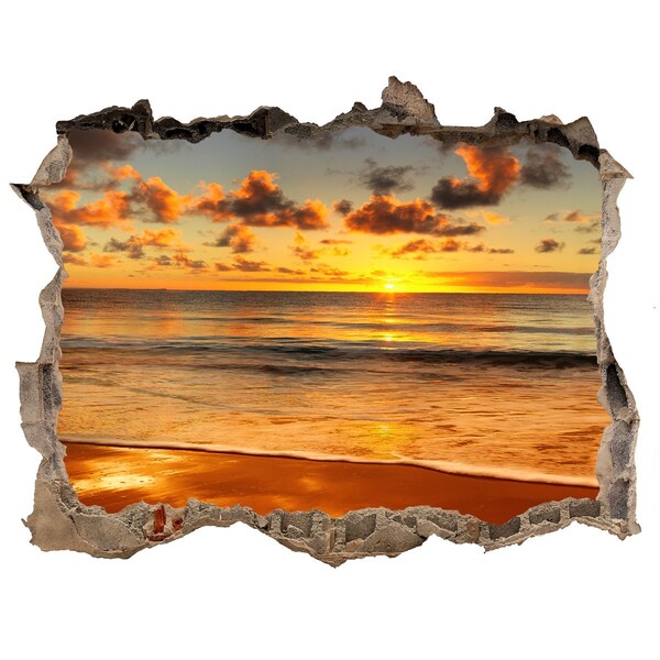 Hole in the wall sticker Sunset over the ocean