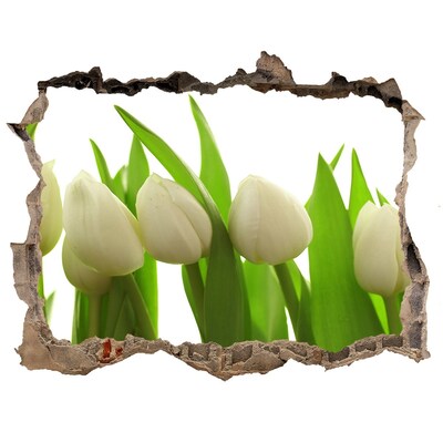 Hole in the wall decal White tulips