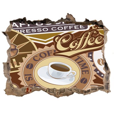 Hole in the wall decal Coffee pleasure