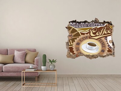 Hole in the wall decal Coffee pleasure