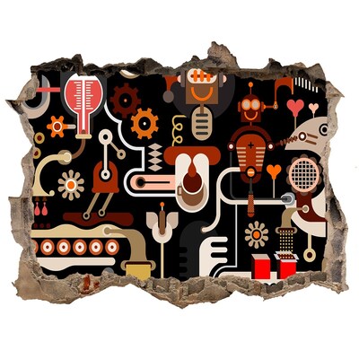 Hole in the wall decal The futuristic world of robots