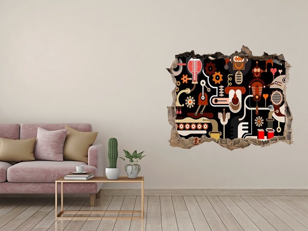 Hole in the wall decal The futuristic world of robots
