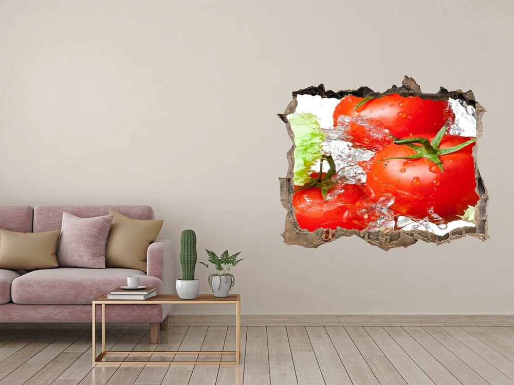 Hole in the wall sticker Tomatoes and lettuce