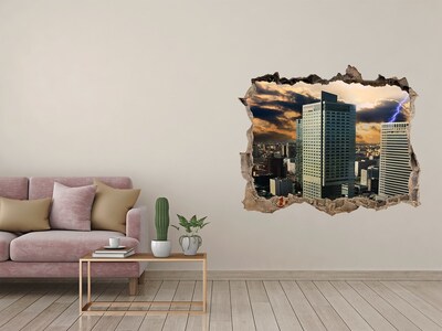 Hole in the wall decal Storm over Warsaw