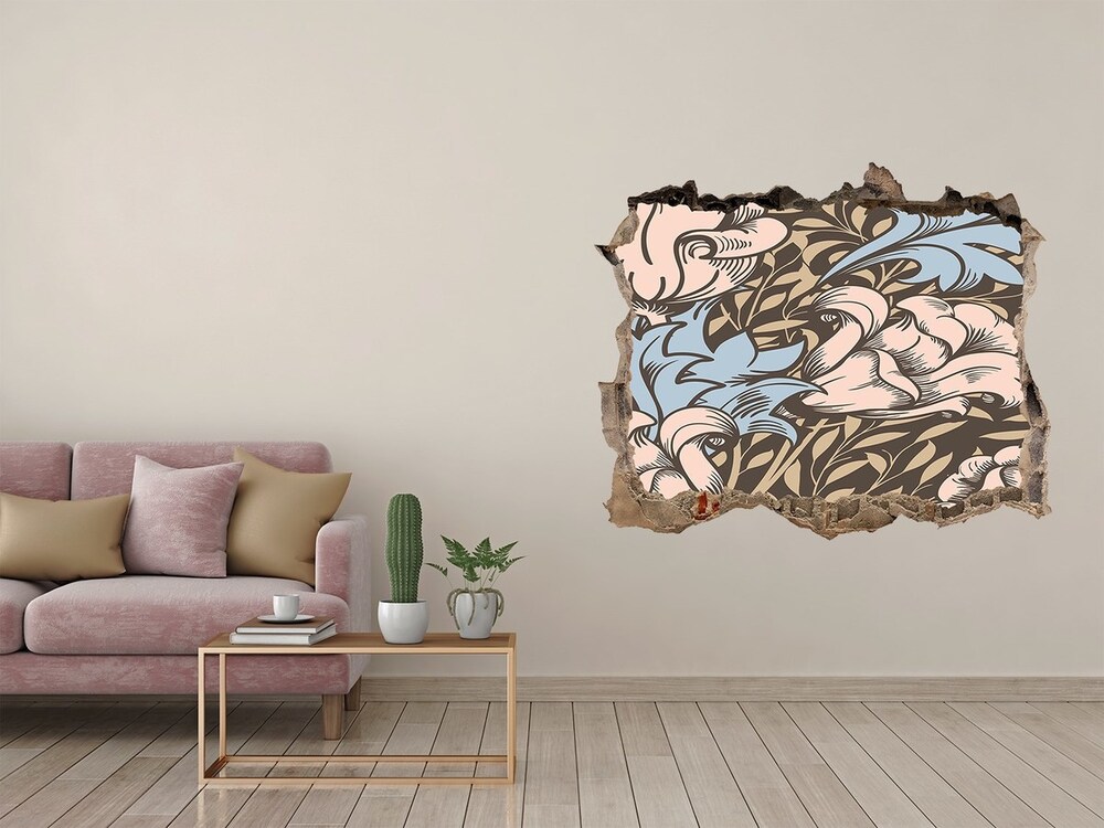 Hole in the wall decal Floral pattern