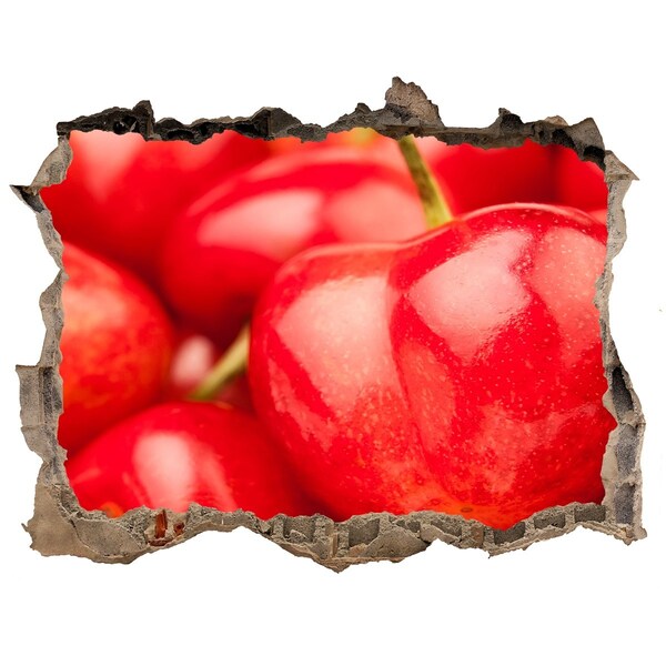 3D wall hole Juicy Cherries in a Hole in the Wall