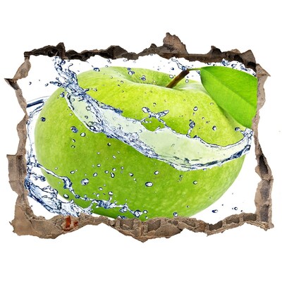 Hole wall sticker Green apple in water