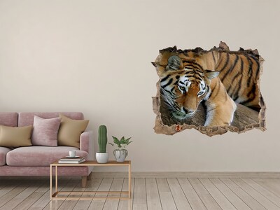 Hole wall sticker Tiger in its natural habitat