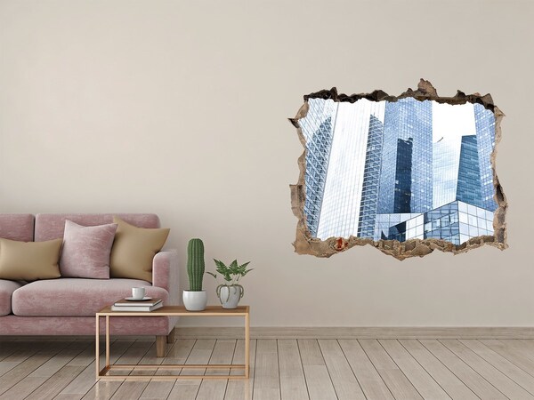 Hole wall sticker Modern architecture in the urban landscape