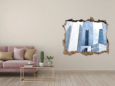 Hole wall sticker Modern architecture in the urban landscape