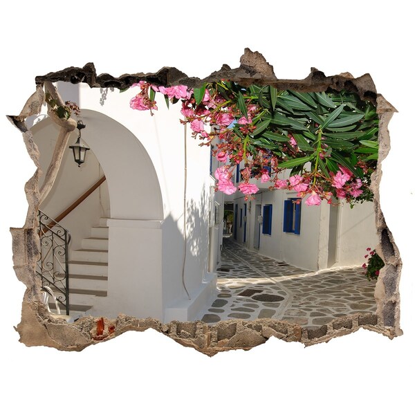 3D wall hole A charming street in Greece