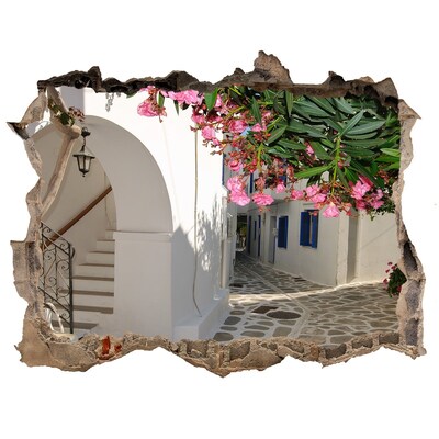 3D wall hole A charming street in Greece