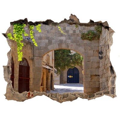 Hole wall sticker A charming old castle