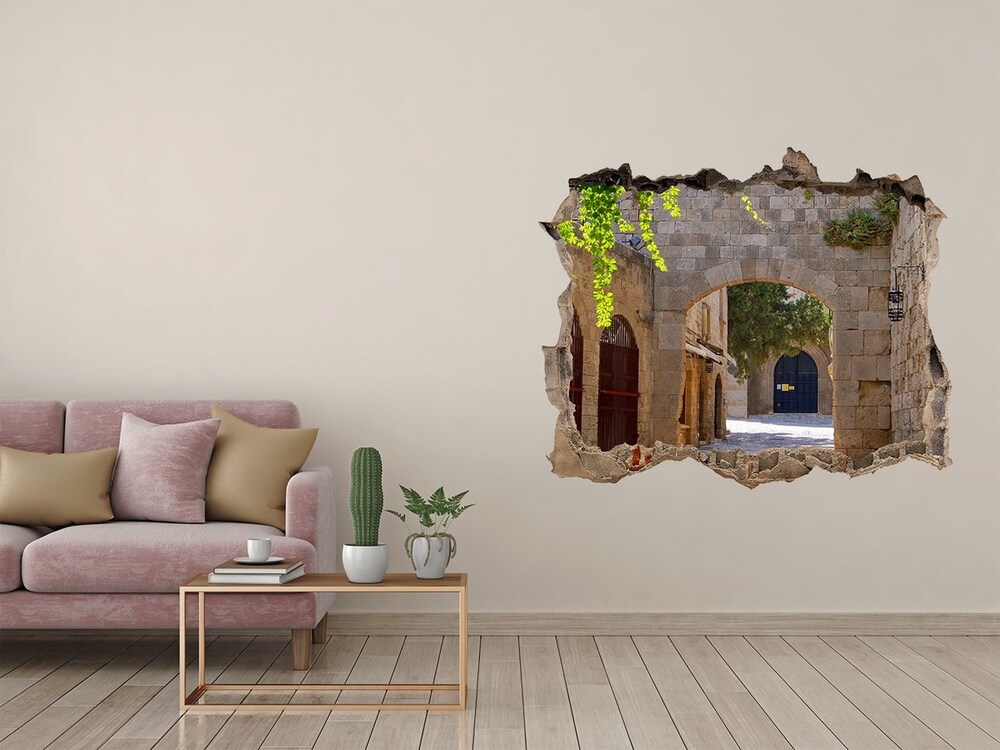 Hole wall sticker Charming streets