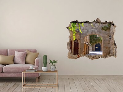 Hole wall sticker A charming old castle