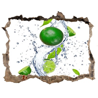 Hole in the wall sticker Refreshing lime in water