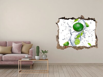 Hole in the wall sticker Refreshing lime in water
