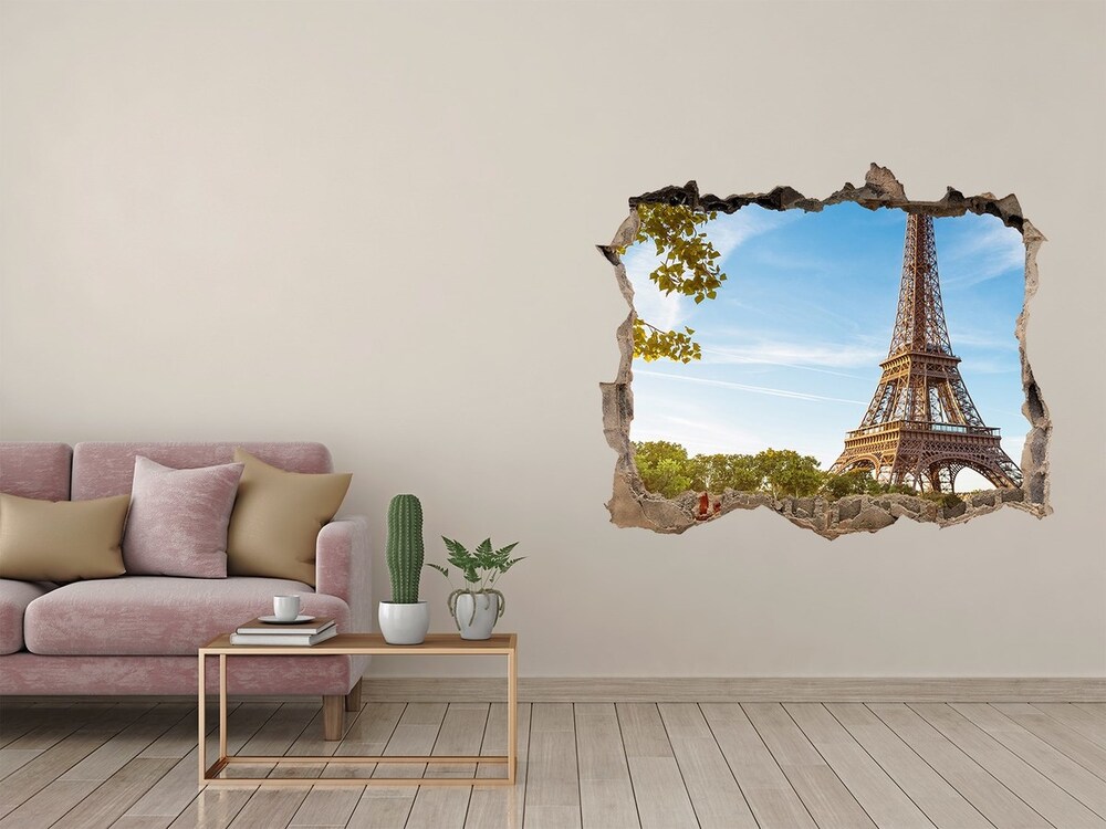 Hole in the wall sticker Eiffel Paris tower