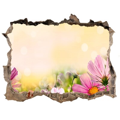 Hole in the wall sticker A floral landscape behind a hole in the wall