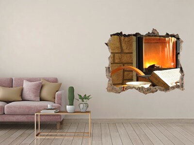 Hole in the wall sticker A cozy corner by the fireplace