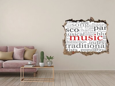 3D wall hole wallpaper Musical genres