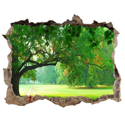 Hole wall sticker Green park in the sun