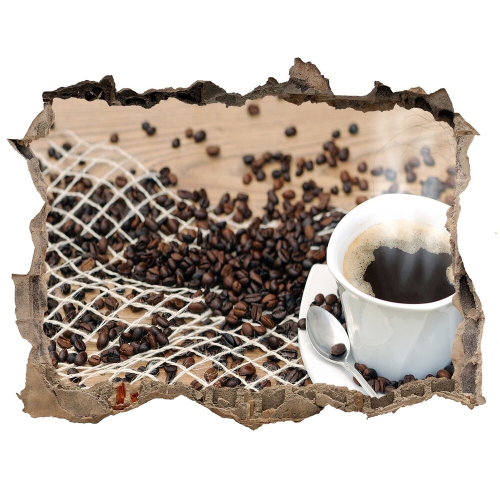 Hole wall sticker Coffee and coffee beans