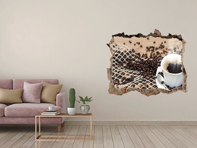 Hole wall sticker Coffee and coffee beans