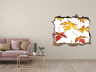 Hole in the wall decal Autumn scenery with leaves