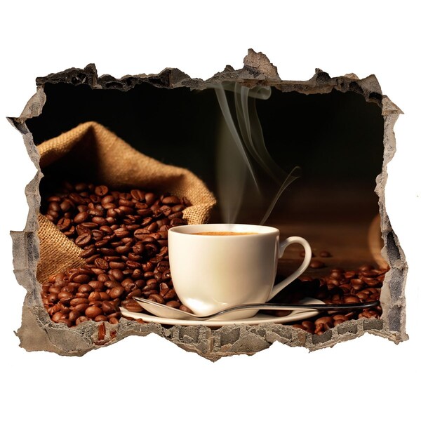 Hole in the wall decal Coffee in the heart of the beans