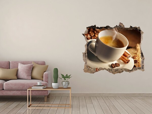 3D wall hole Coffee in a cup