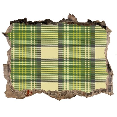 Hole wall sticker Green checkered pattern