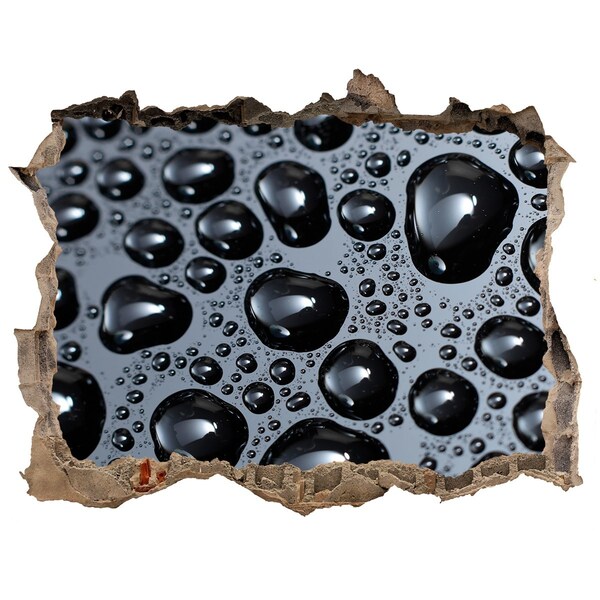3D wall hole Black water with drops