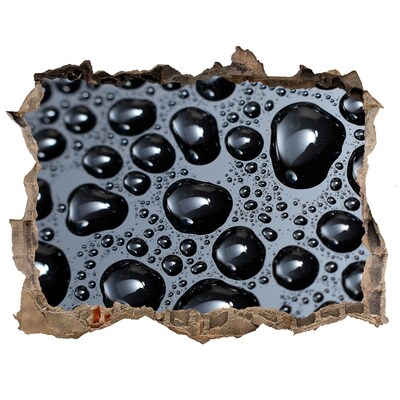 3D wall hole Black water with drops