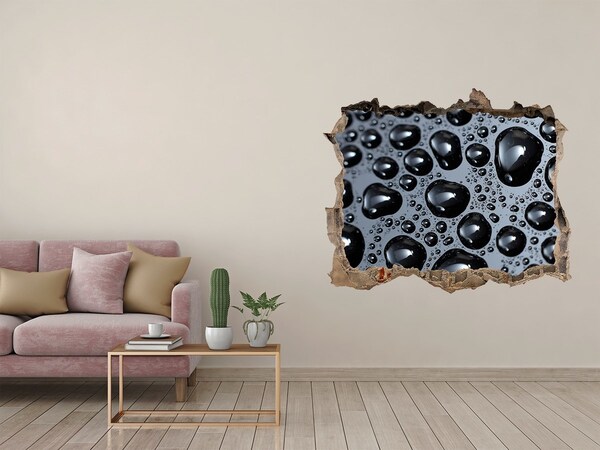 3D wall hole Black water with drops