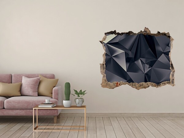 Hole wall sticker Black, geometric depth