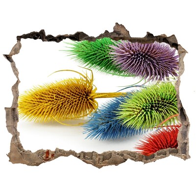 Hole wall sticker Floral explosion in concrete