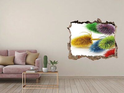 Hole wall sticker Floral explosion in concrete
