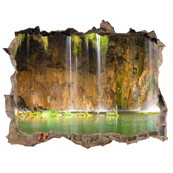 Hole wall sticker Waterfall in the cave