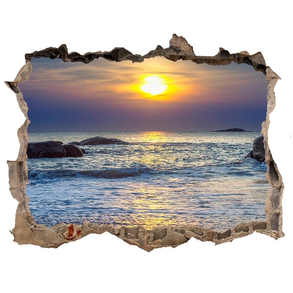 Hole wall sticker Sunset over the sea