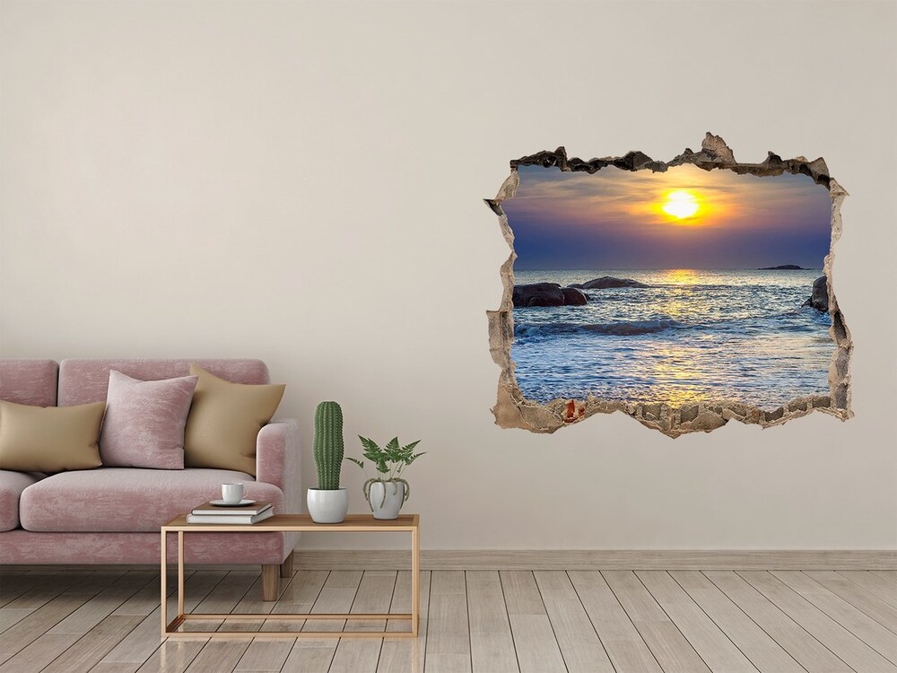 Hole wall sticker Sunset sea