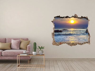 Hole wall sticker Sunset over the sea
