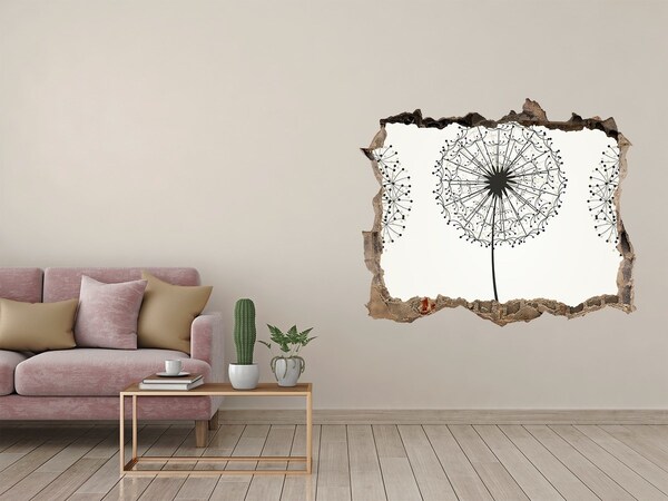 Hole wall sticker dandelions