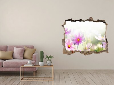 Hole wall sticker Flowers in the meadow