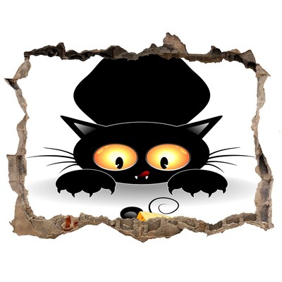 Hole in the wall sticker Cat and mouse