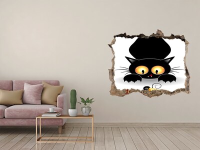 Hole in the wall sticker Cat and mouse