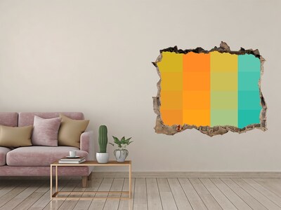 Hole wall sticker Colorful squares